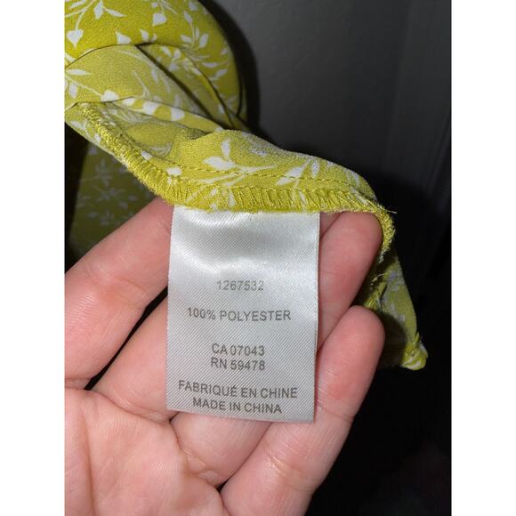 EUC Cynthia Rowley Floral Blouse Green Short Sleeve Size 1X - Picture 4 of 8